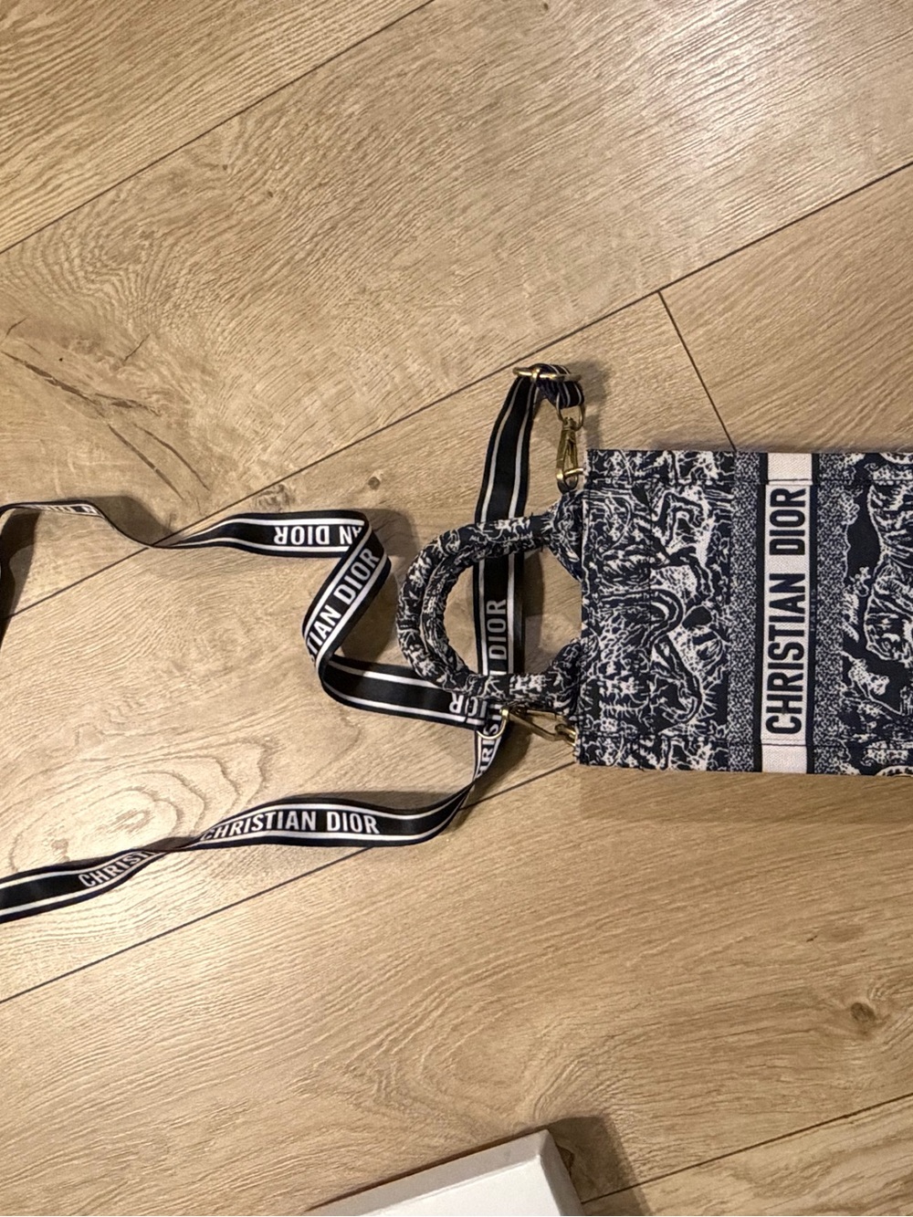 Dior Black & White Mini Book Tote Crossbody - Picture 5 of 6